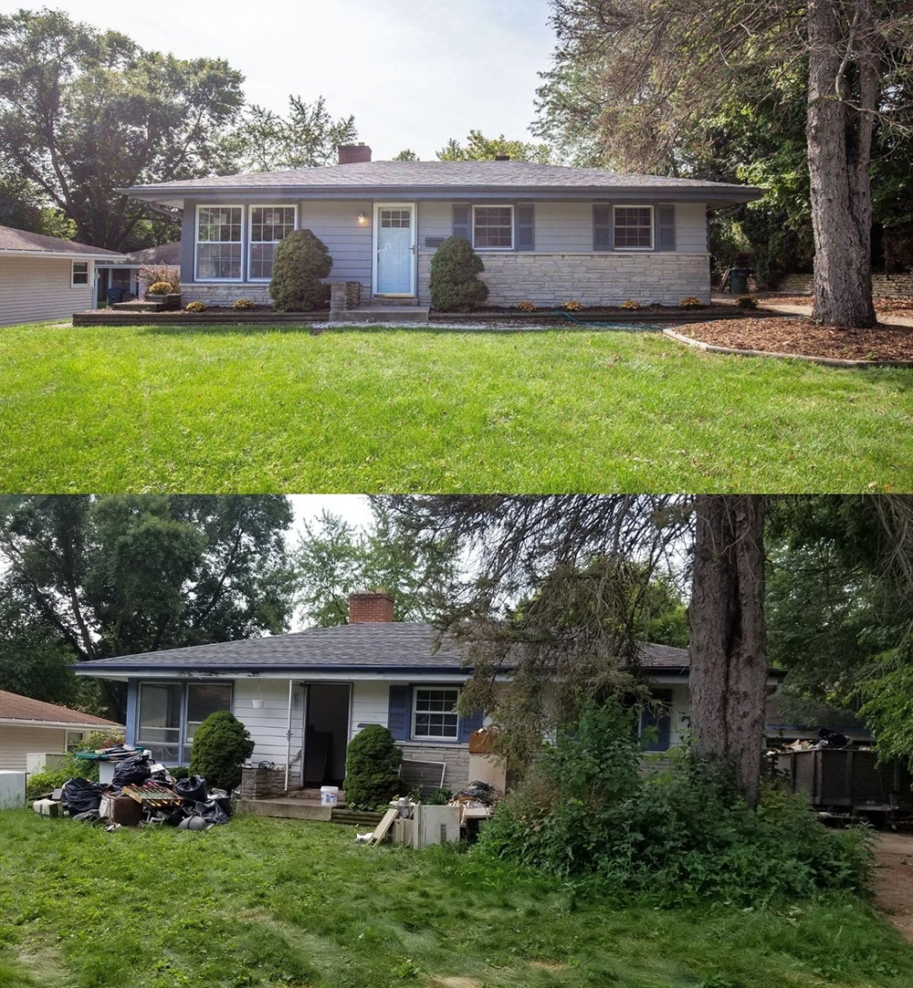 Before and after photo of our Recent Project in Greendale, Milwaukee WI