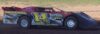 A race car emblazoned with the number 14 at the Hales Corners Speedway in Hales Corners, Wisconsin
